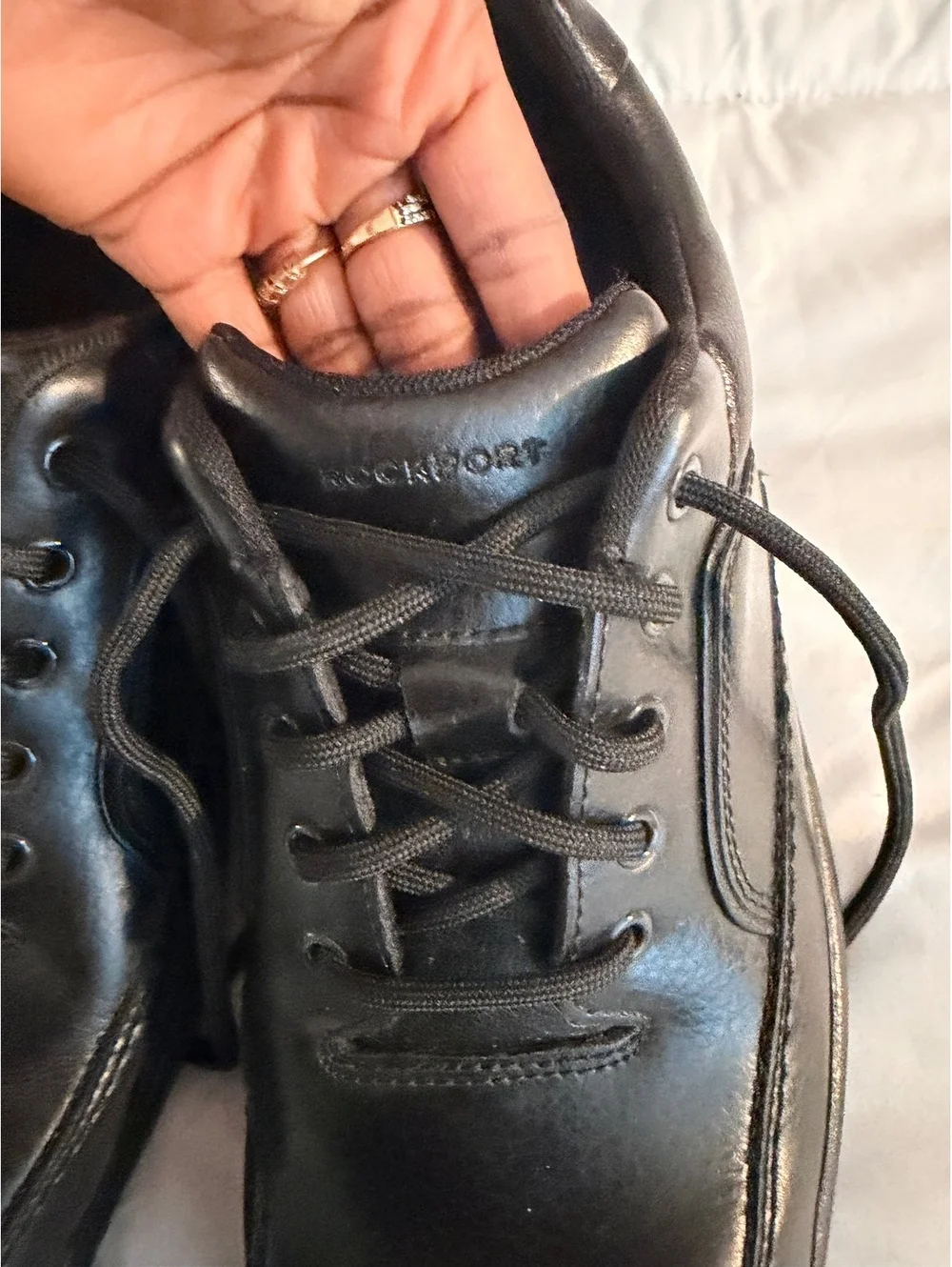 Rockport Men's Black Leather Lace-Up Shoes Size 9
